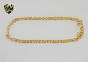 (1-0006) Gold Laminate - 4.5mm Double Curb Link Love Anklet - 10 - BGF