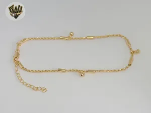 (1-0271) Gold Laminate - 2mm Alternative Rope Anklet - BGF