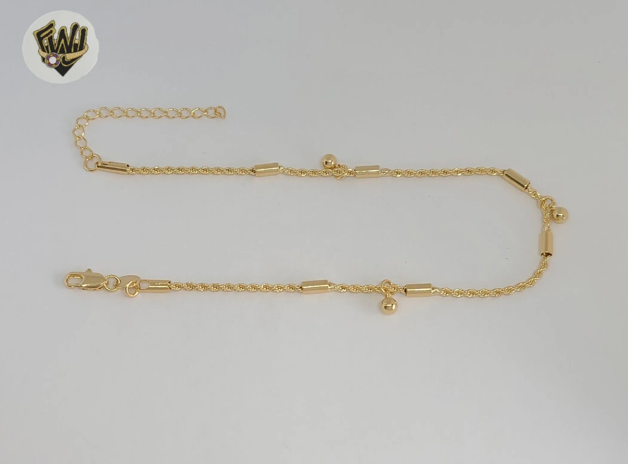 (1-0271) Gold Laminate - 2mm Alternative Rope Anklet - BGF