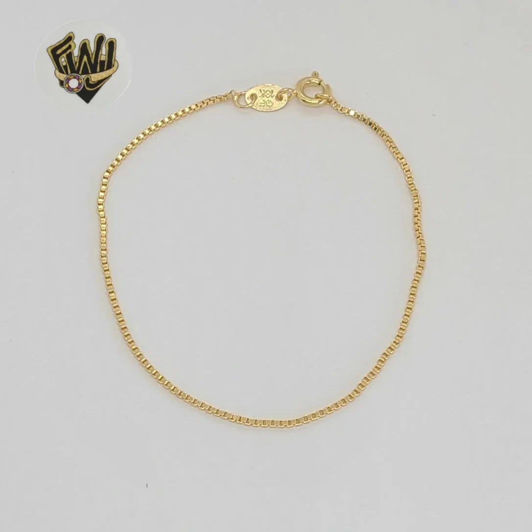 (1-0409-1) Gold Laminate - 1mm Box Link Bracelet - BGF