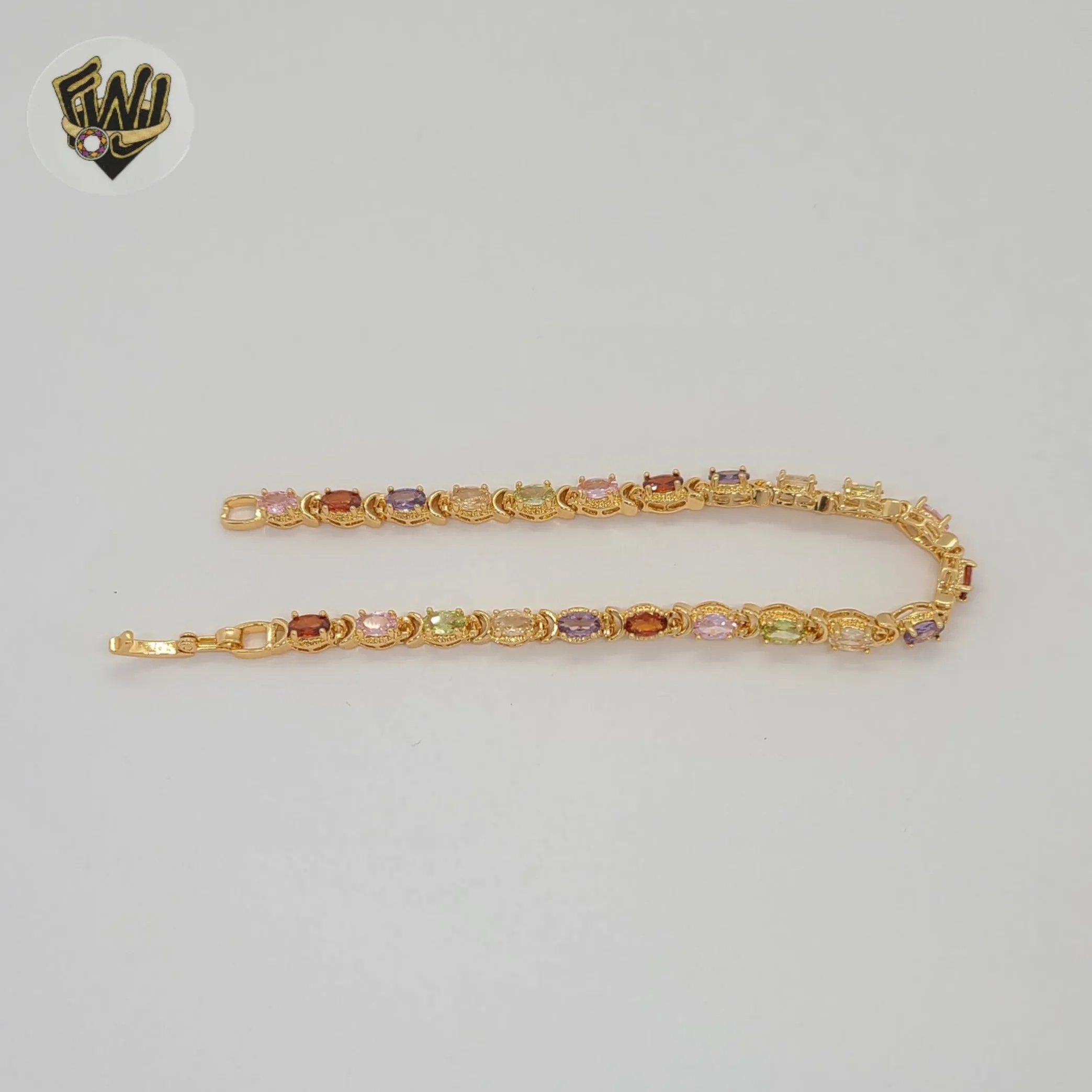 (1-60096) Gold Laminate -4mm Multicolor Bracelet - BGO