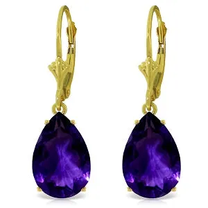 10 Carat 14K Solid Yellow Gold Carolina Amethyst Earrings