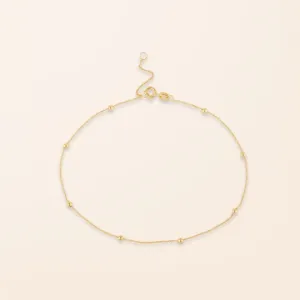 10K Gold Ball Anklet