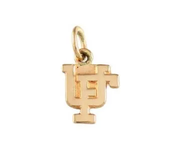 3/8" Overlapping UF Logo 14K Gold Pendant Charm