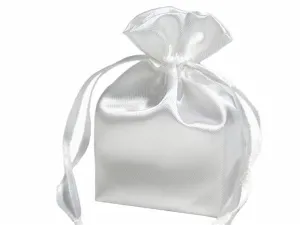 5x7 White Elegant Satin Bags - 12 pcs