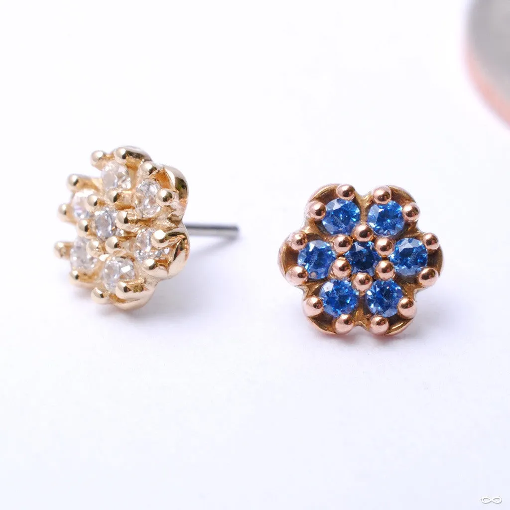 7 Stone Rounded Flower Press-fit End in Gold from LeRoi