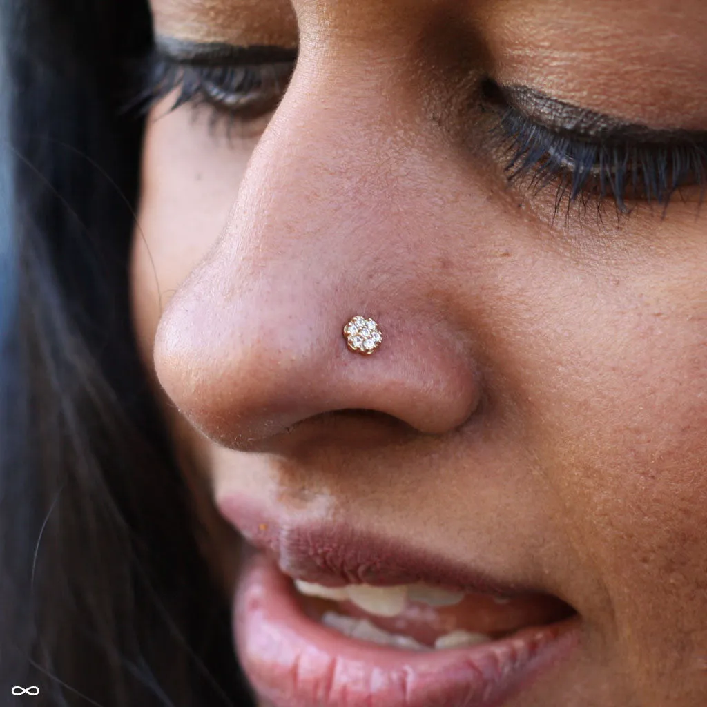 7 Stone Rounded Flower Press-fit End in Gold from LeRoi