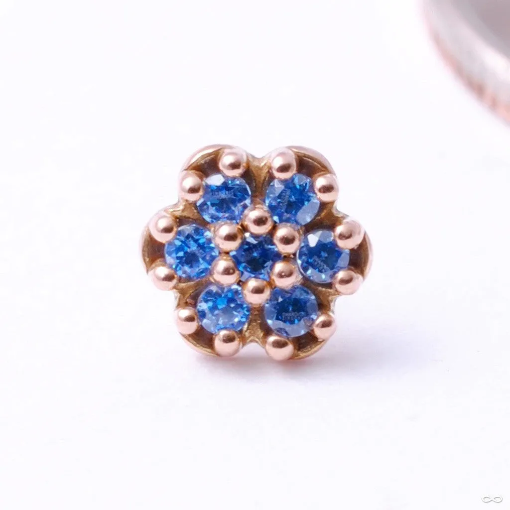 7 Stone Rounded Flower Press-fit End in Gold from LeRoi