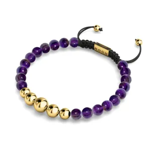 Amethyst | Gold | Balance Gemstone Macrame Bracelet