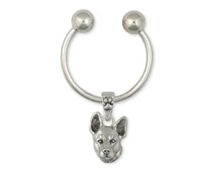 Australian Cattle Dog Key Ring Jewelry Sterling Silver Handmade Dog Key Ring ACD7-KE