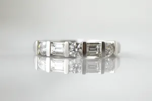 Baguette and Round Diamond Band