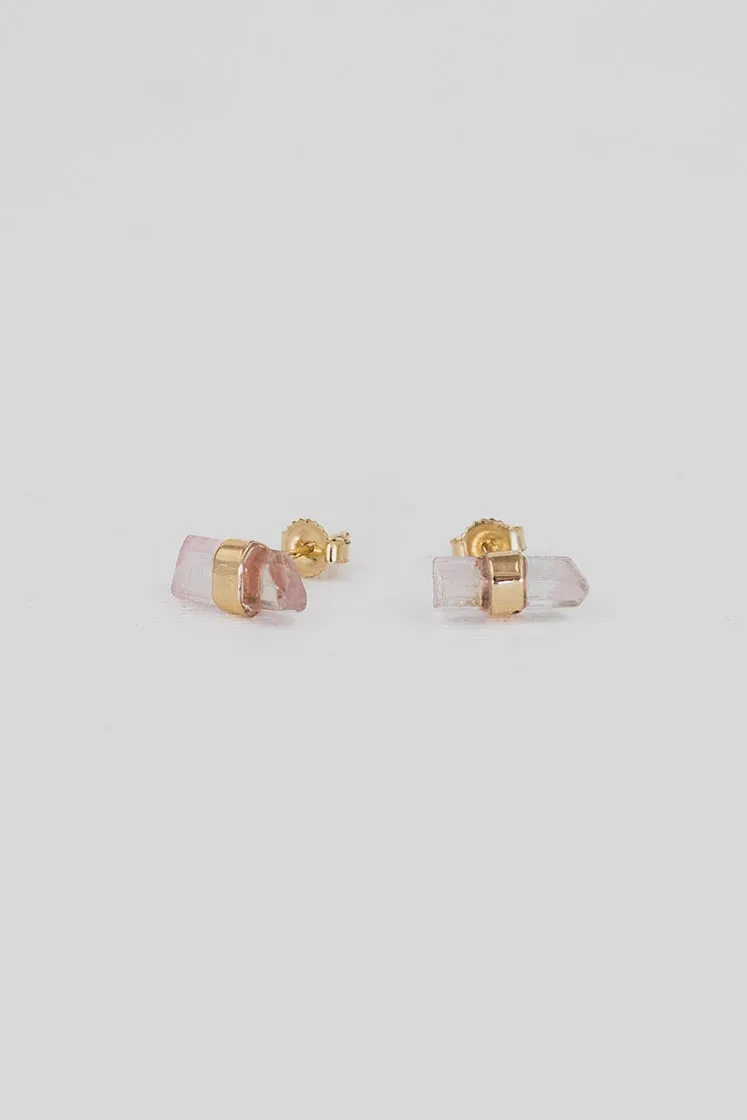 Banded Crystal Studs - Tourmaline 14k