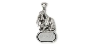 Basset Hound Personalized Pendant Jewelry Sterling Silver Handmade Dog Personalized Pendant BAS5-DP