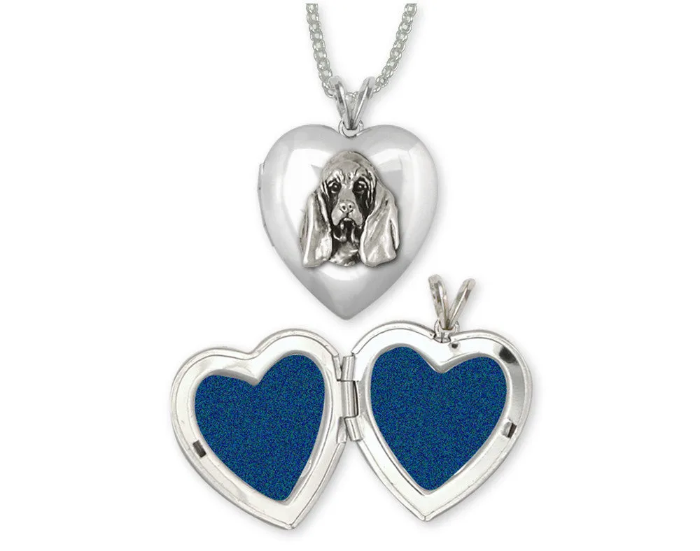 Basset Hound Photo Locket Jewelry Sterling Silver Handmade Dog Photo Locket BAS6-T