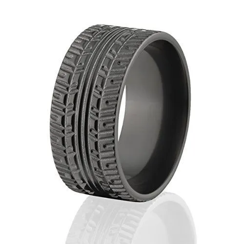 Black Zirconium Tire Band - Men's Rings