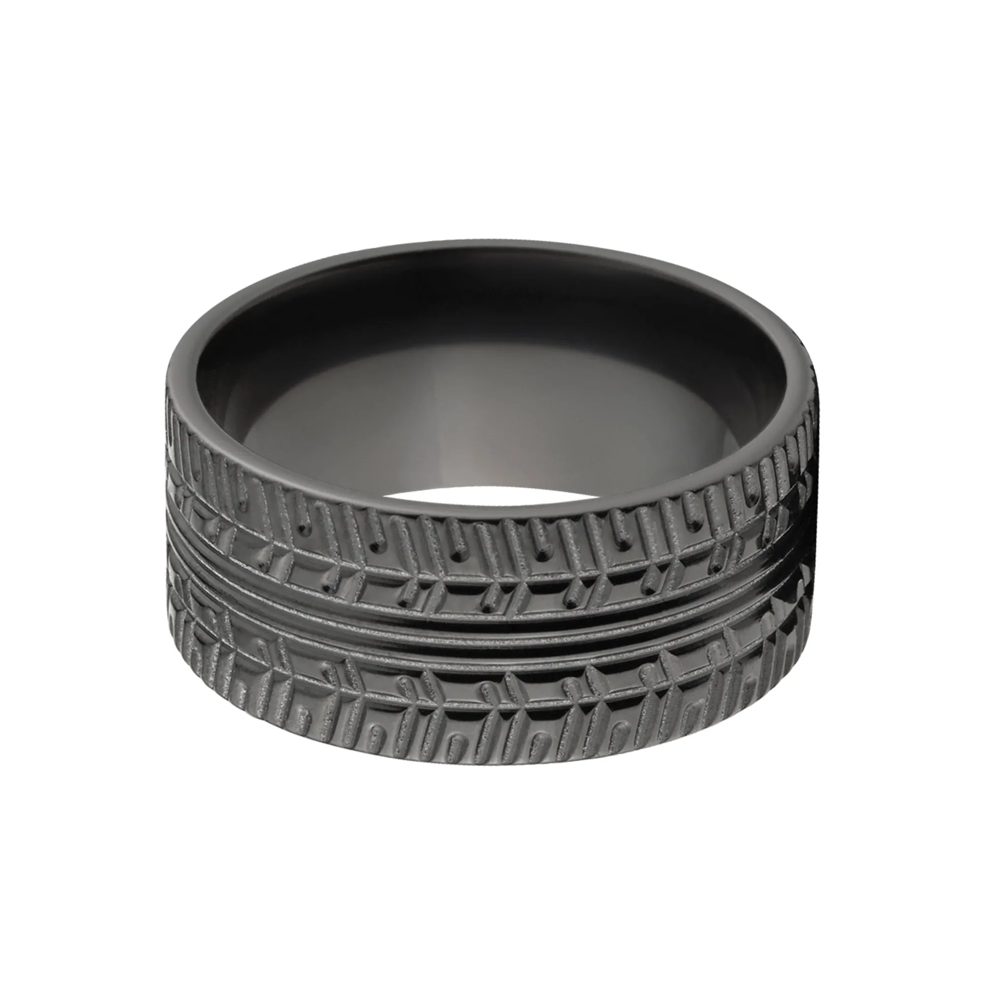 Black Zirconium Tire Band - Men's Rings