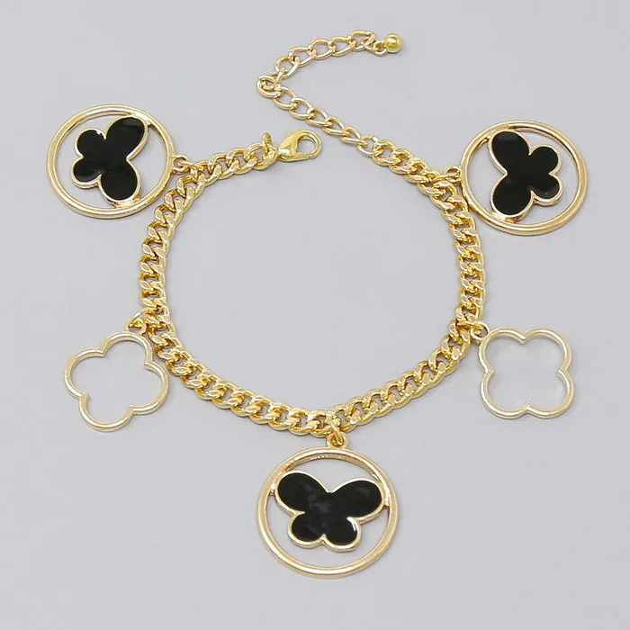 Butterfly Multi Charm Bracelet