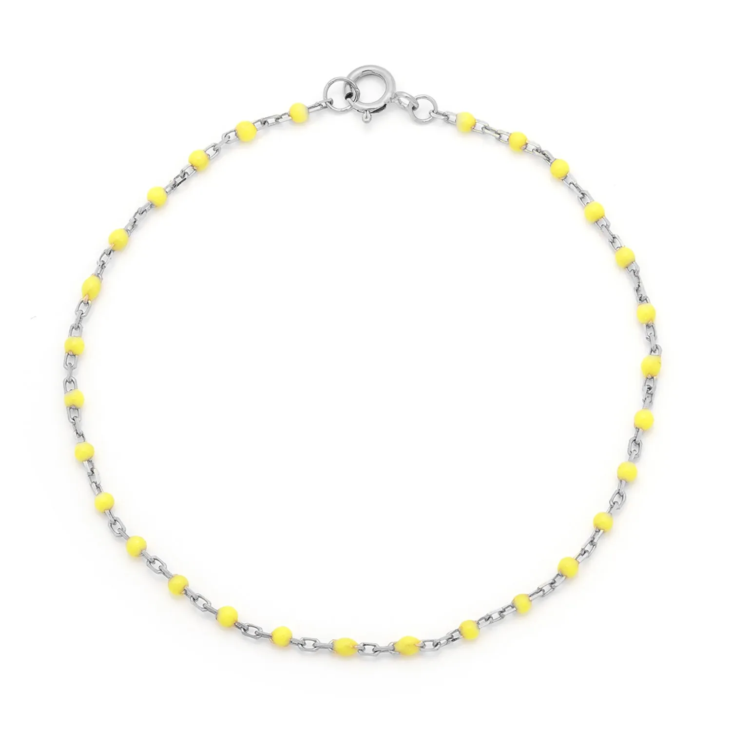 Candy Chain Anklet | Lemon & Silver