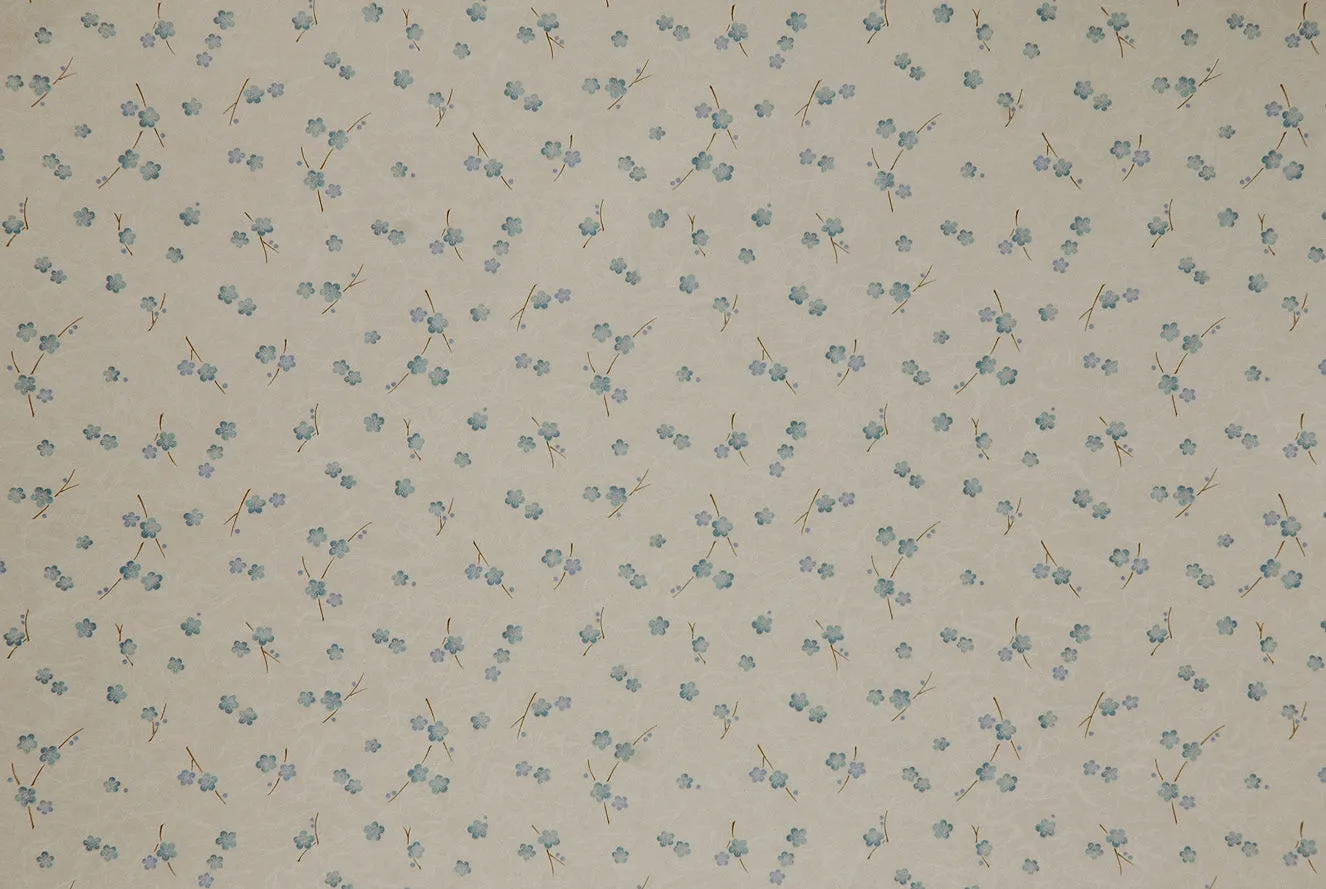 Chiyogami Blossom Aqua on Cream