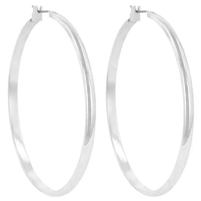 Classic Hoop (Rhodium Plated)