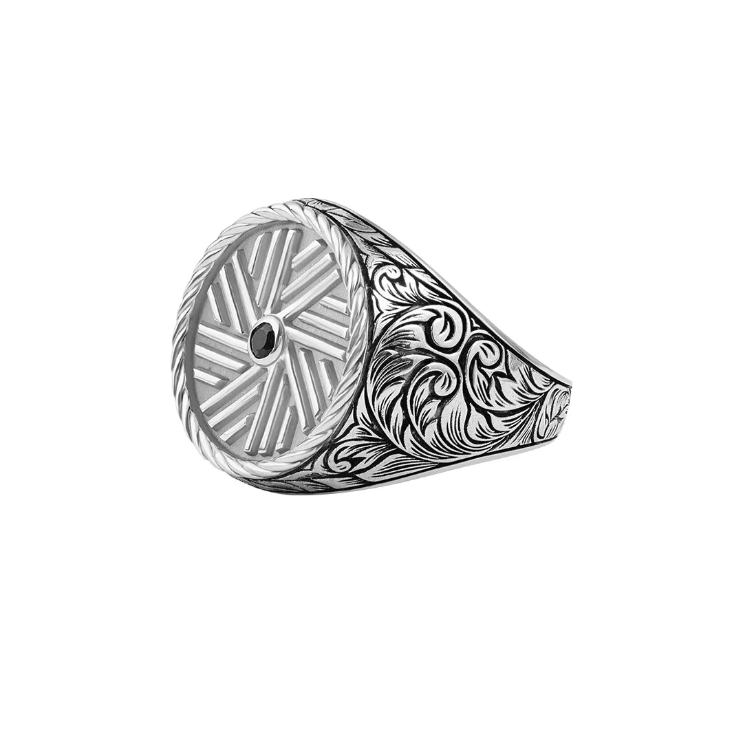 Classic Millstone Signet Ring in Silver