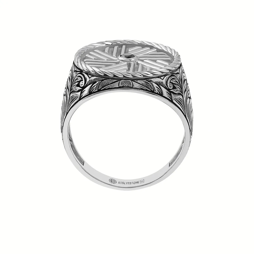 Classic Millstone Signet Ring in Silver