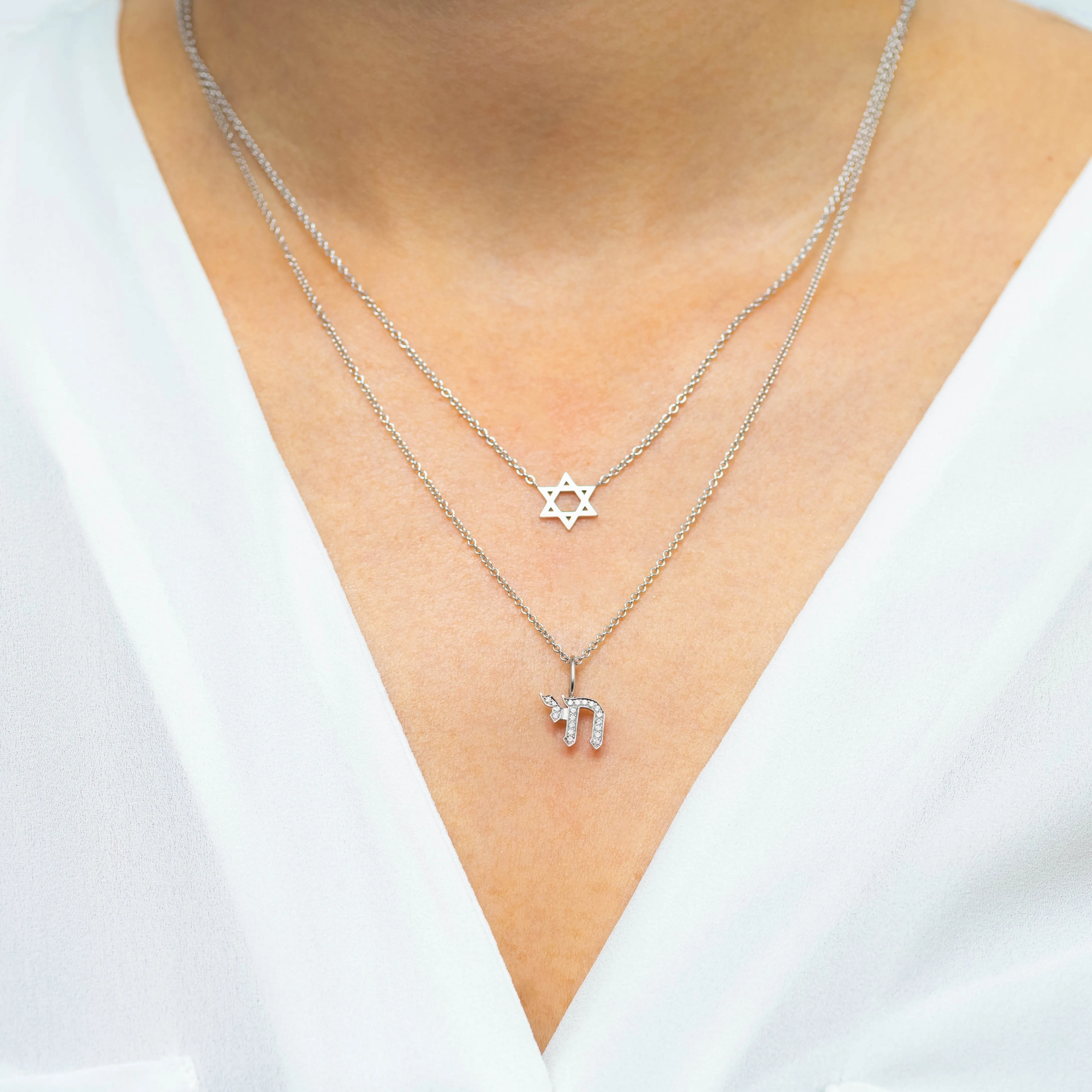 Classic Star Of David Gold Necklace