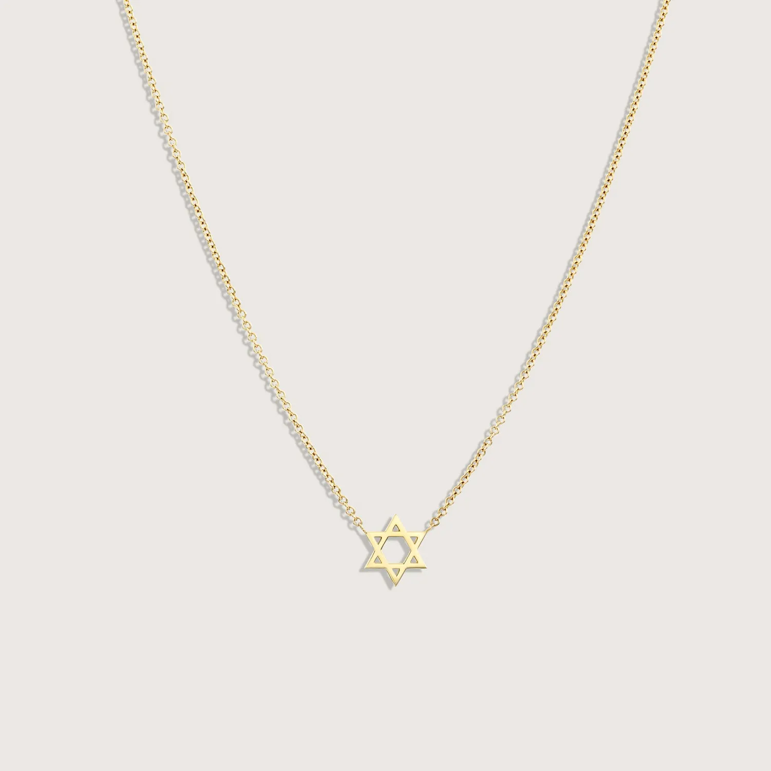 Classic Star Of David Gold Necklace