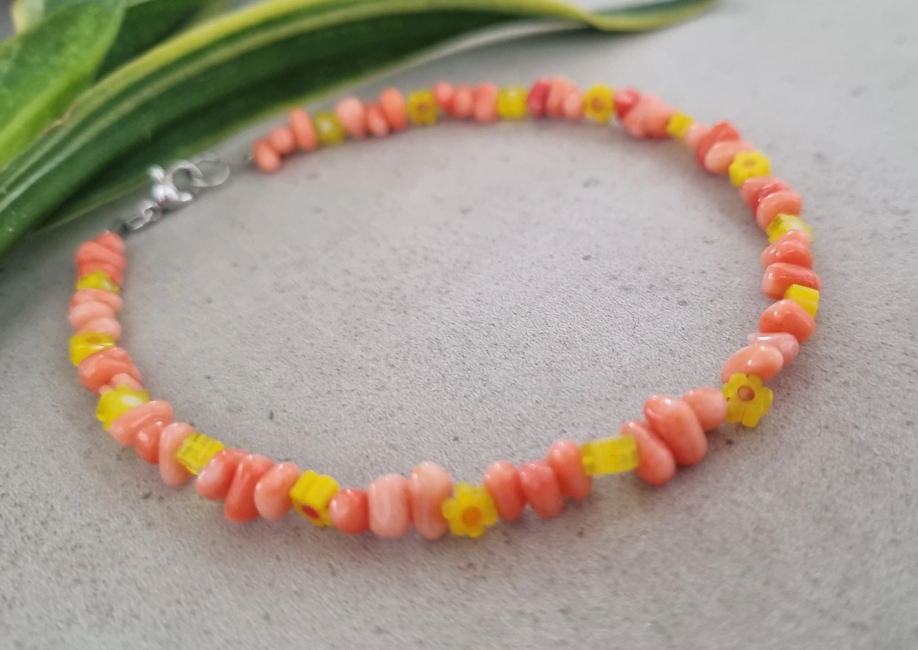 Coral anklet n.2