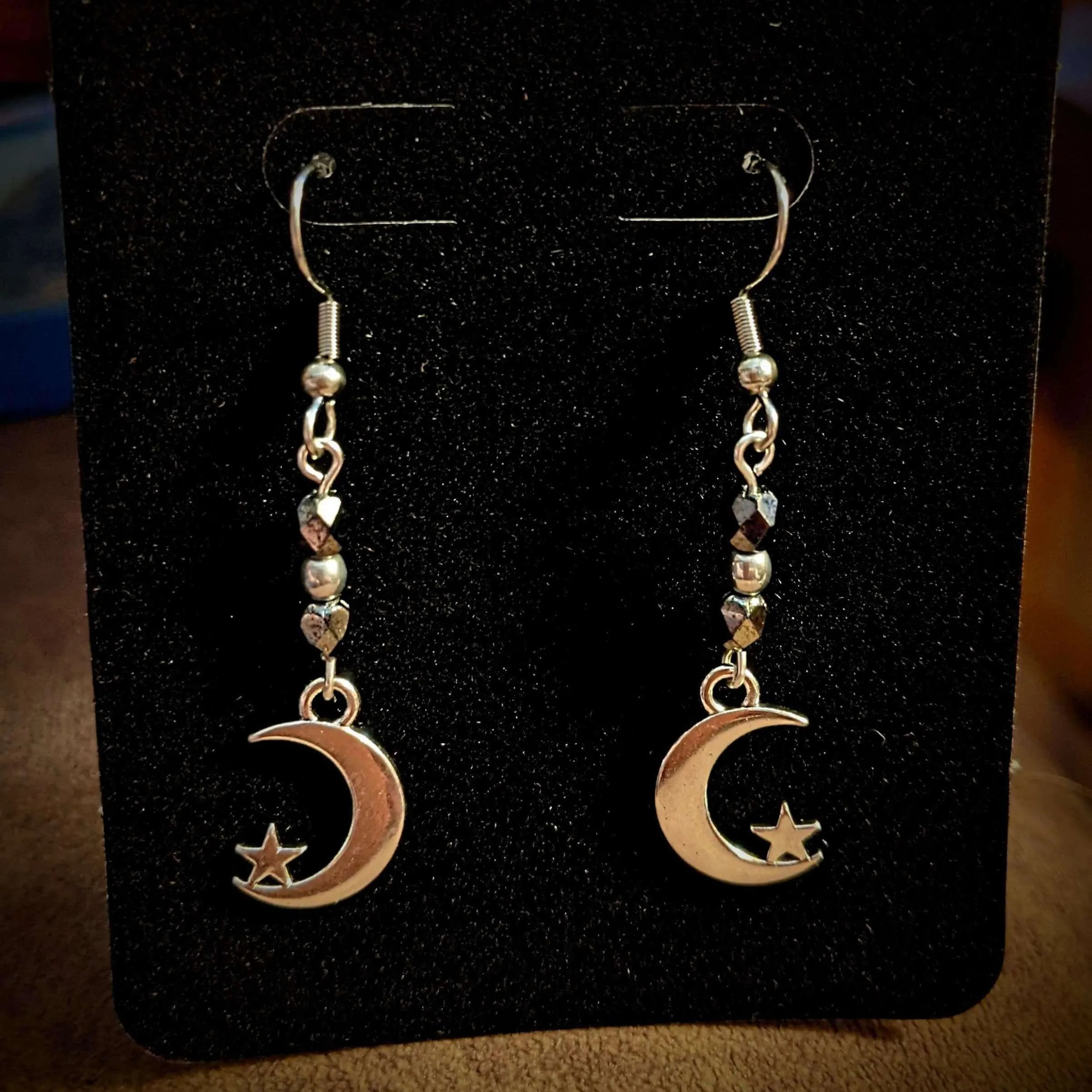 Crescent Moon Crystal Earrings