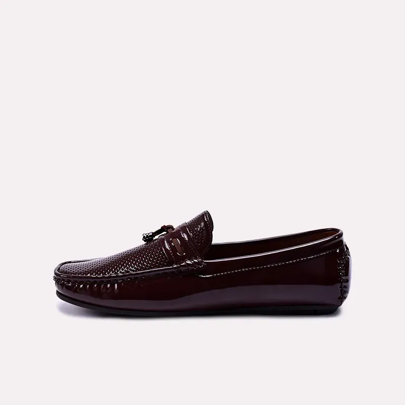 Crispin Brown Perforated Tassel Loafers 0130860