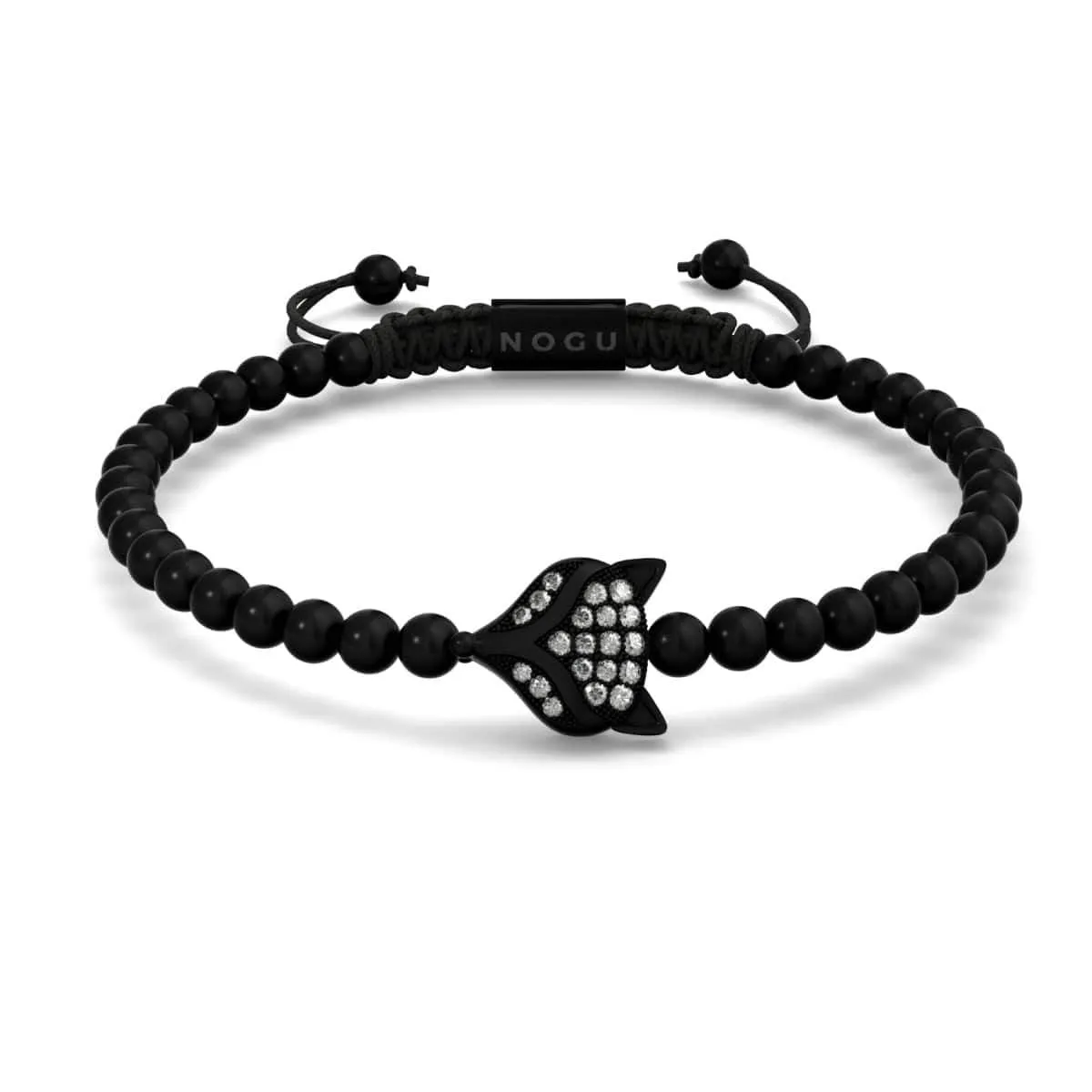 Crystal Fox | Gunmetal | Black | Macrame Charmballa Bracelet