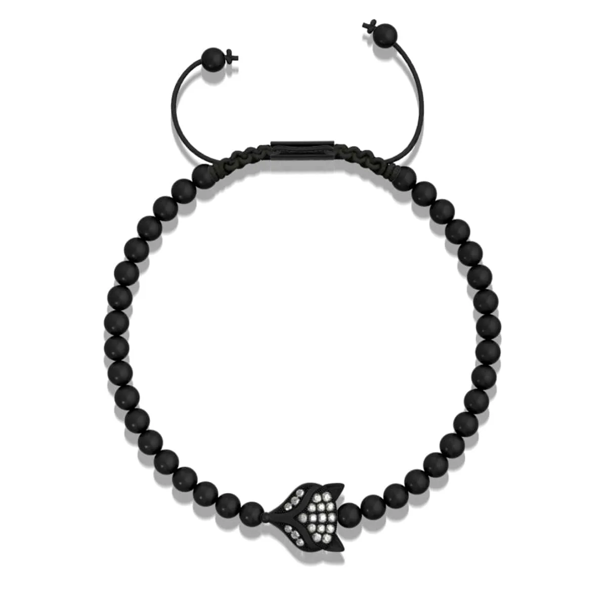 Crystal Fox | Gunmetal | Black | Macrame Charmballa Bracelet