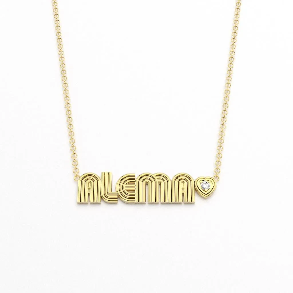 Custom Radiant Nameplate Necklace