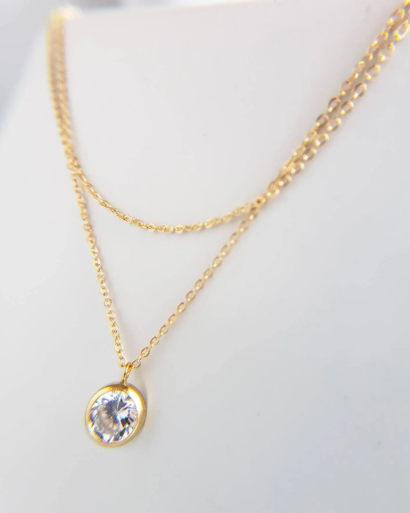 Delicate CZ Choker or Long Necklace