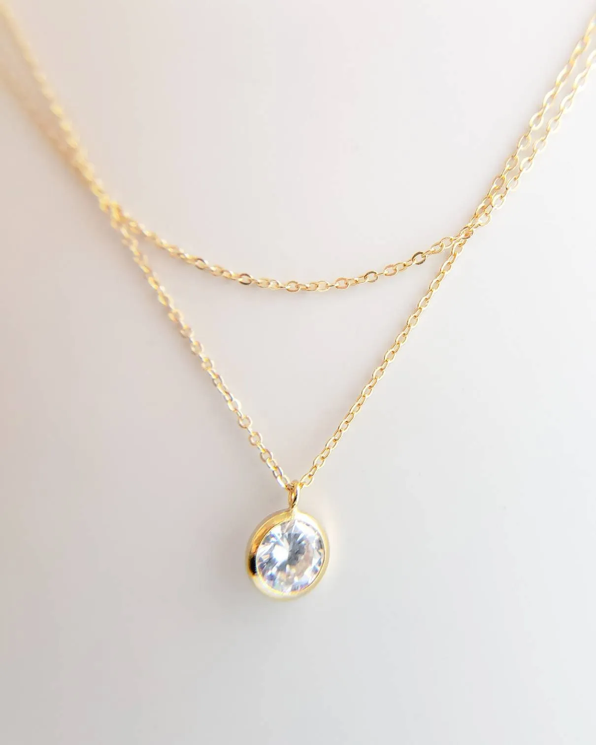 Delicate CZ Choker or Long Necklace