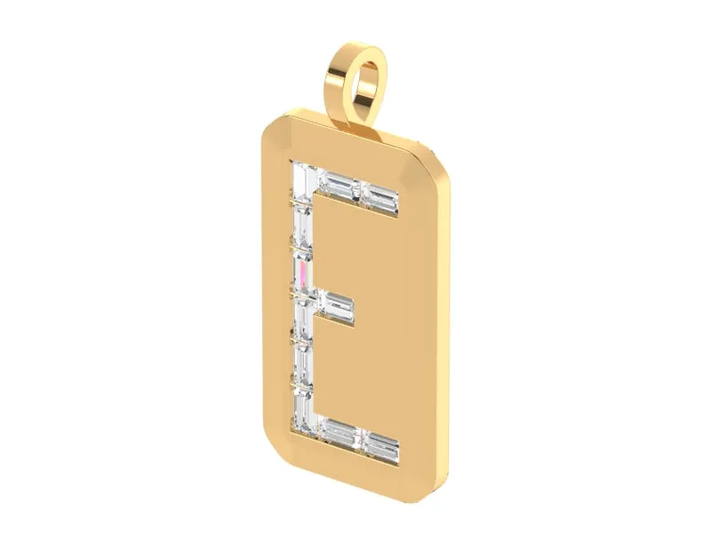 Diamond Baguette Initial Necklace