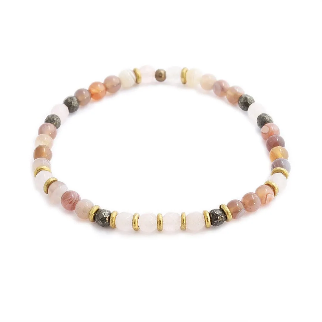 Earth Mother Bostwana Agate and Rose Quartz Delicate Bracelet