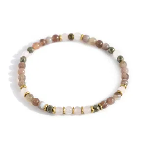 Earth Mother Bostwana Agate and Rose Quartz Delicate Bracelet