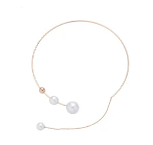 Elegant Big White Imitation Pearl Choker Necklace  Clavicle Chain Fashion Necklace For Women Wedding Jewelry Collar