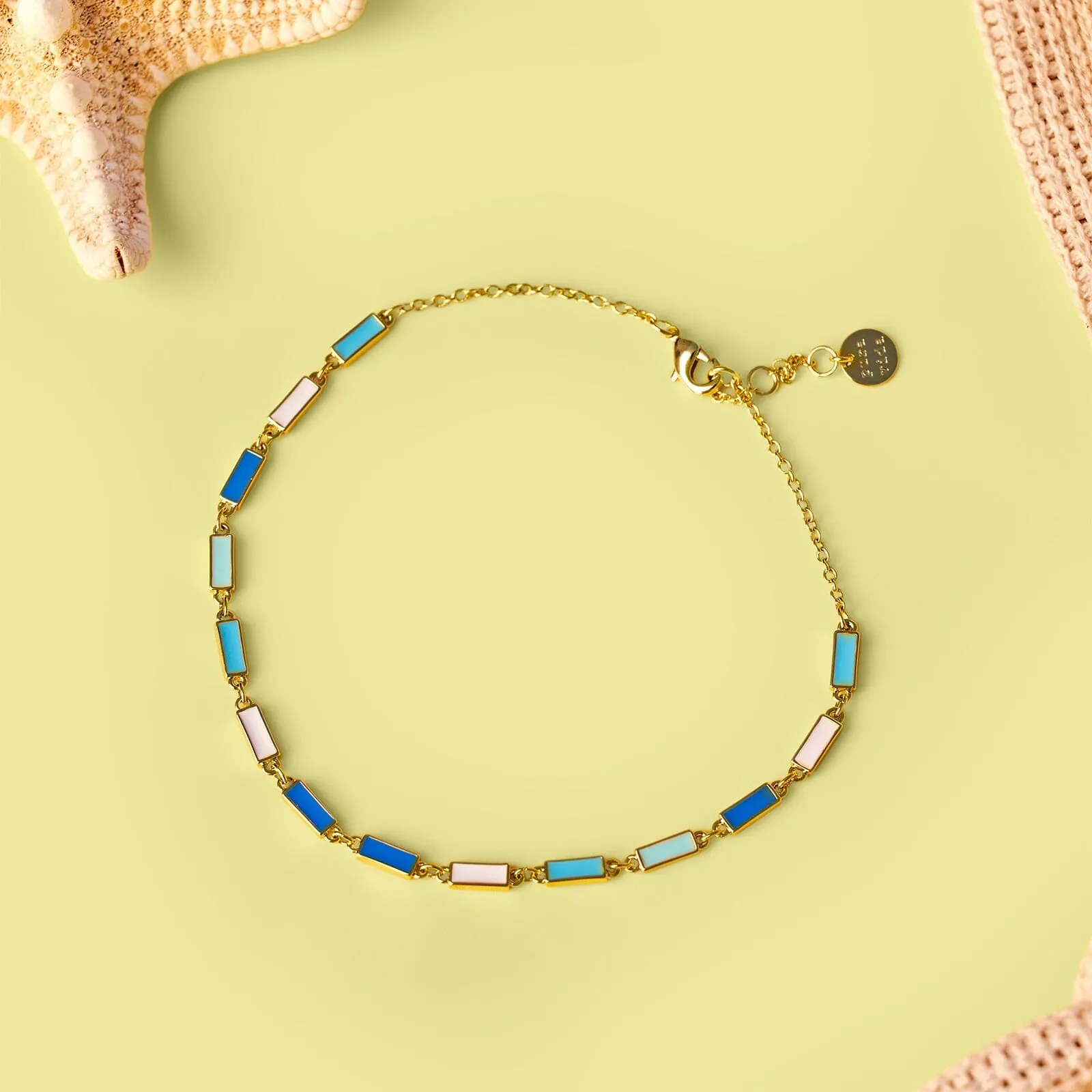 Enamel Bar Chain Anklet