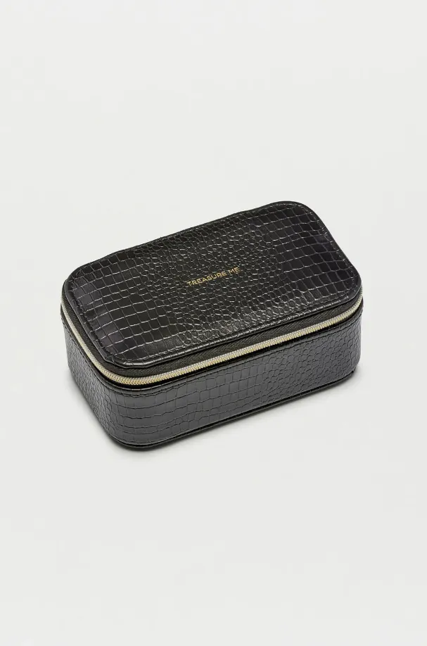 Estella Bartlett Black Croc Mini Jewelry Box