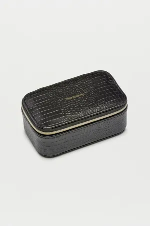 Estella Bartlett Black Croc Mini Jewelry Box