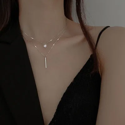 Exquisite Green Zircon Clavicle Chain Necklace Choker Necklace for Women Gifts Jewelry Vintage Design Necklace Wholesale