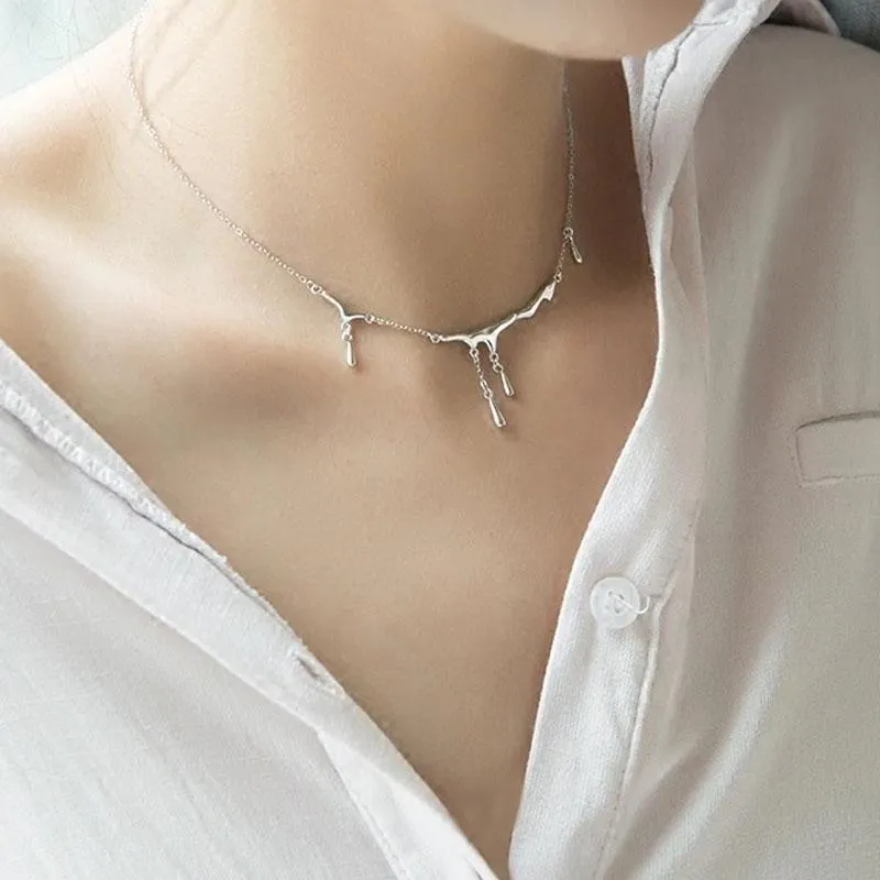 Falling Rain Choker Necklace for Women Simple Necklace Jewelry