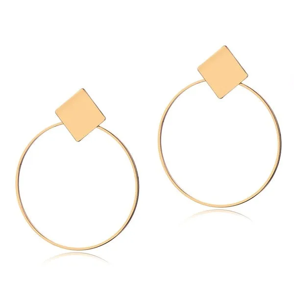 FNIO Fashion Vintage Earrings For Women Big Geometric Statement Gold Metal Drop Earrings 2020 Trendy Earings Jewelry Accessories