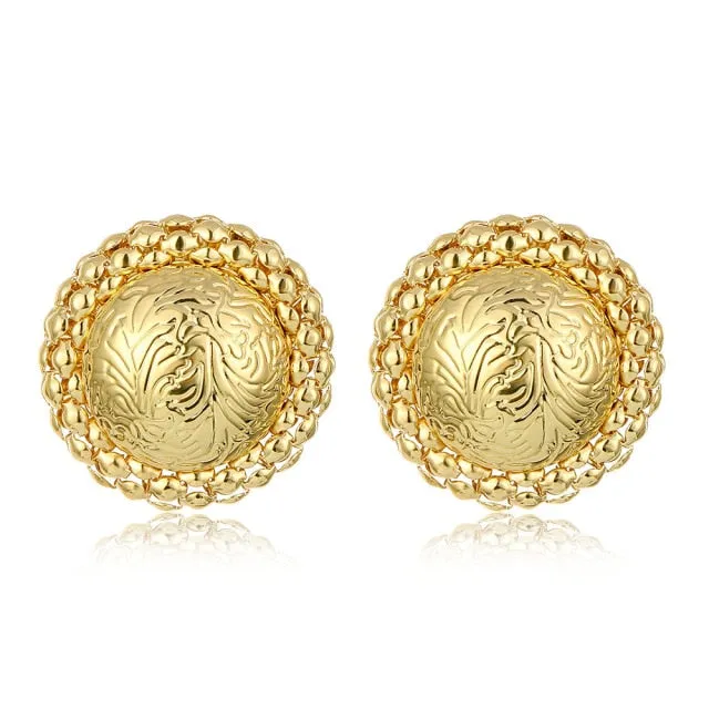 FNIO Fashion Vintage Earrings For Women Big Geometric Statement Gold Metal Drop Earrings 2020 Trendy Earings Jewelry Accessories