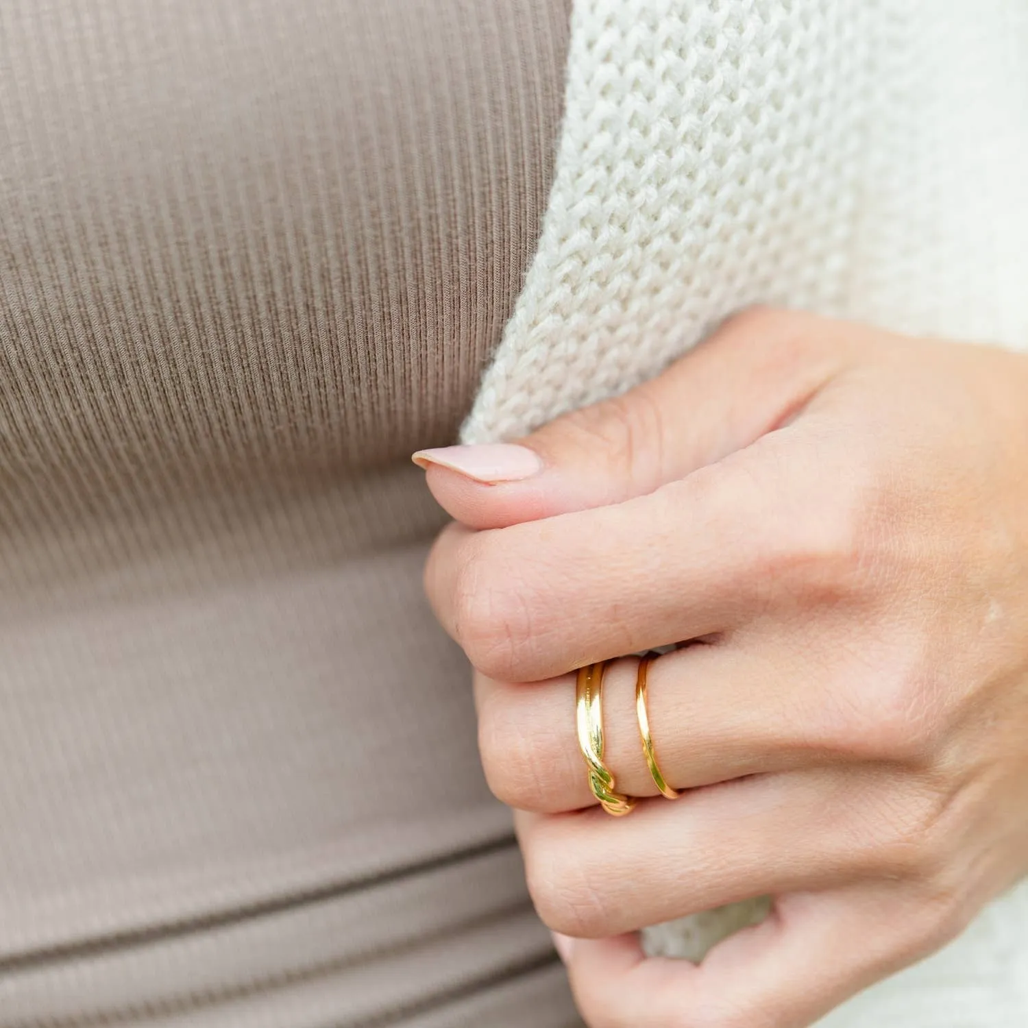 Gold Delicate Adjustable Twist Ring