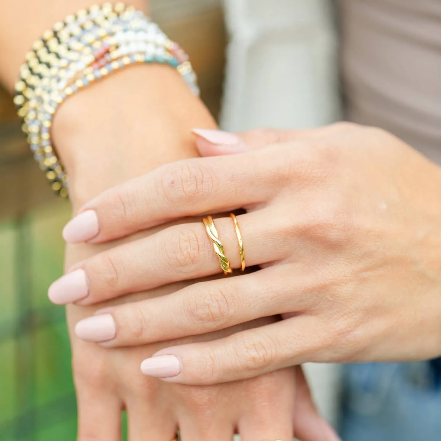 Gold Delicate Adjustable Twist Ring