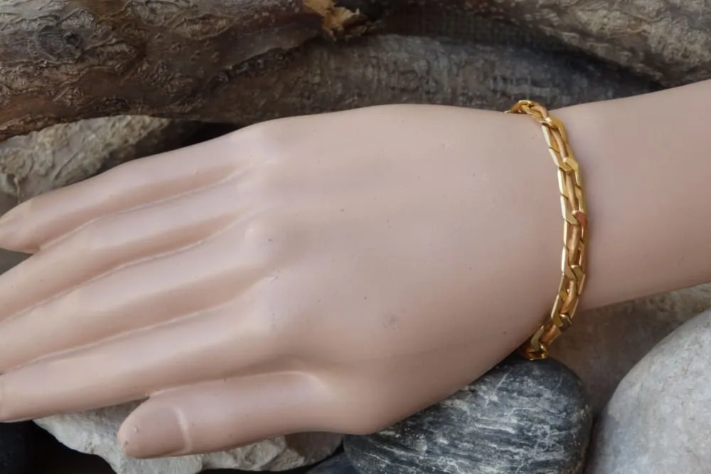 Gold leather bracelet